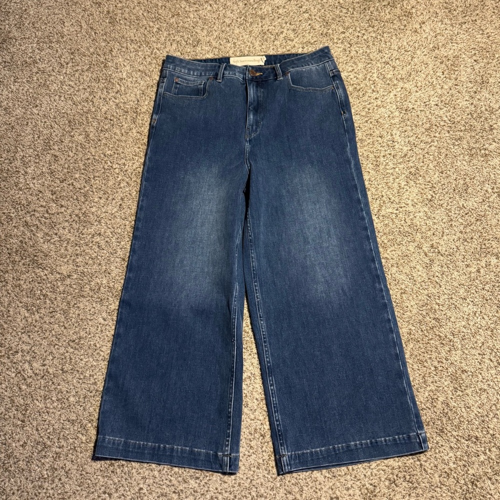 Soft Surroundings Cropped Wide-Leg Women Jeans - 12